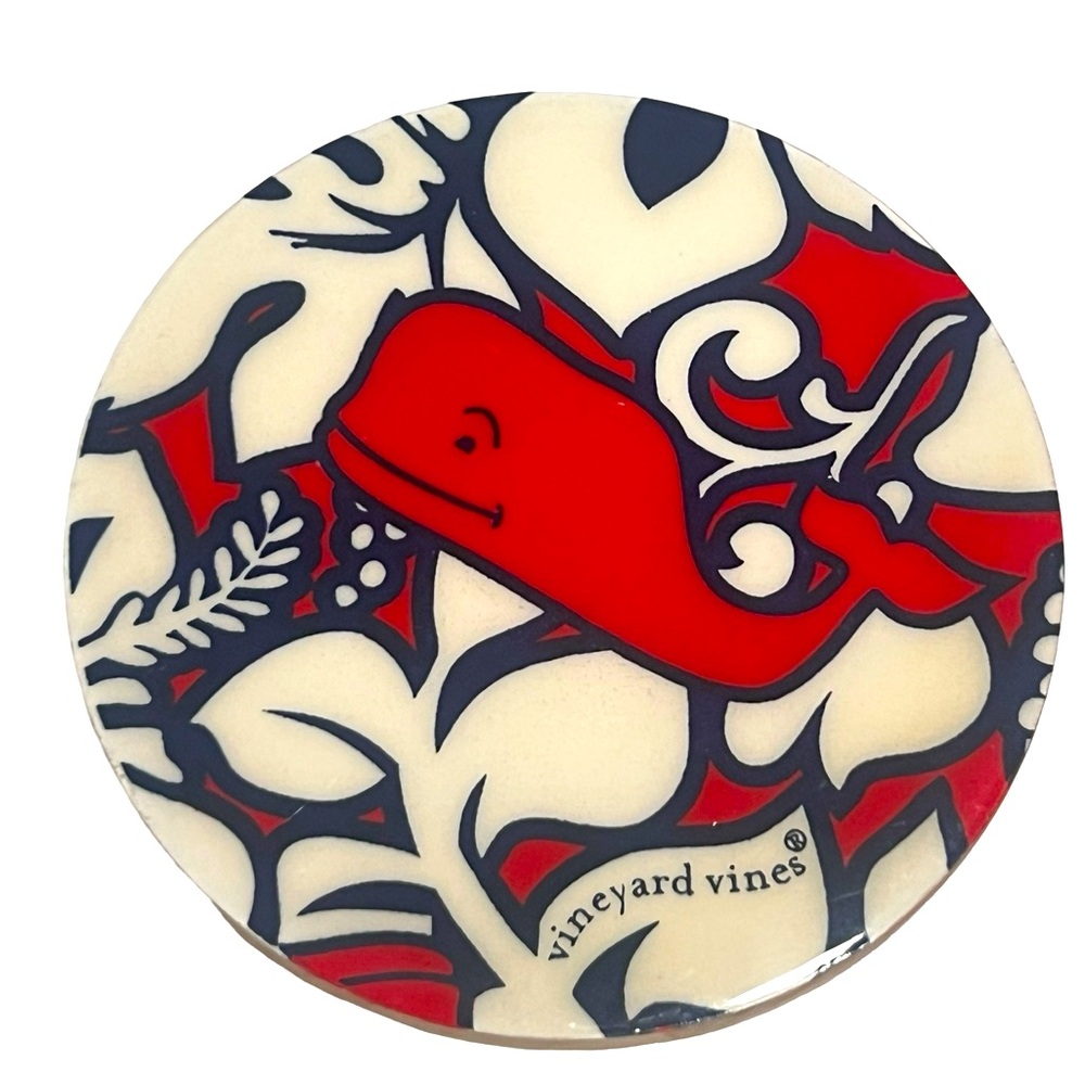Vineyard Vines Target Hibiscus Whale Coasters Single PC for Desk or Nightstand